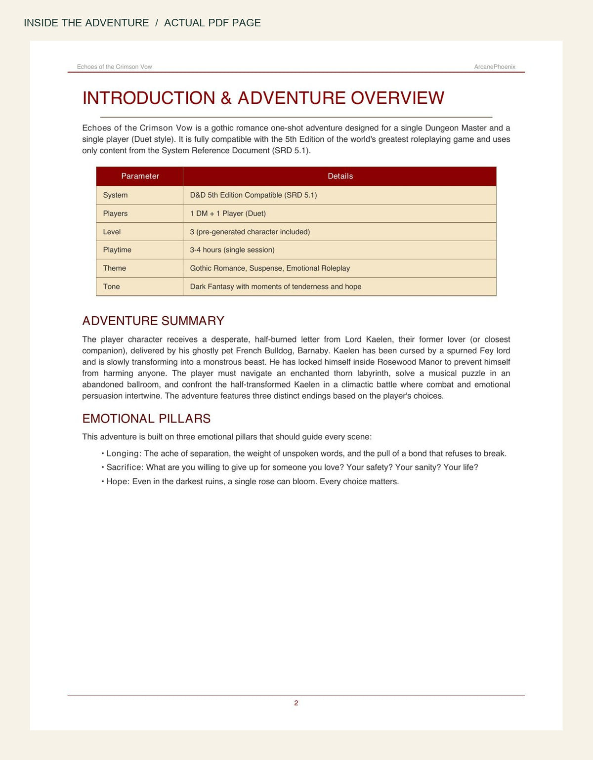 Actual page from Echoes of the Crimson Vow PDF