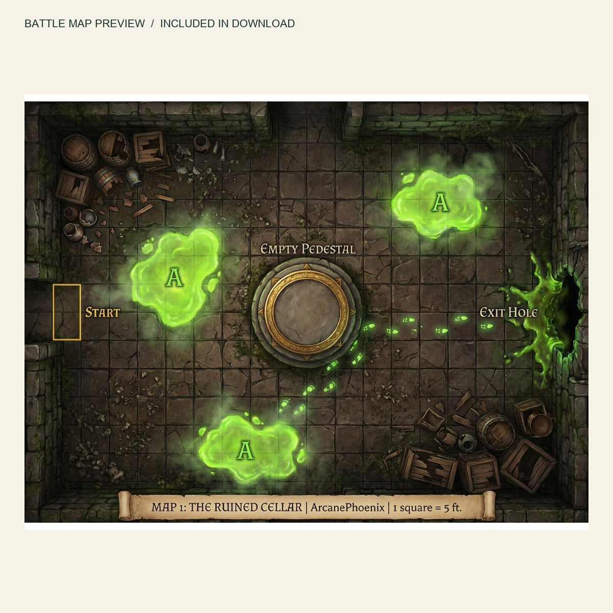 Actual map included with The Emerald Heist: The Stolen Magic Keg