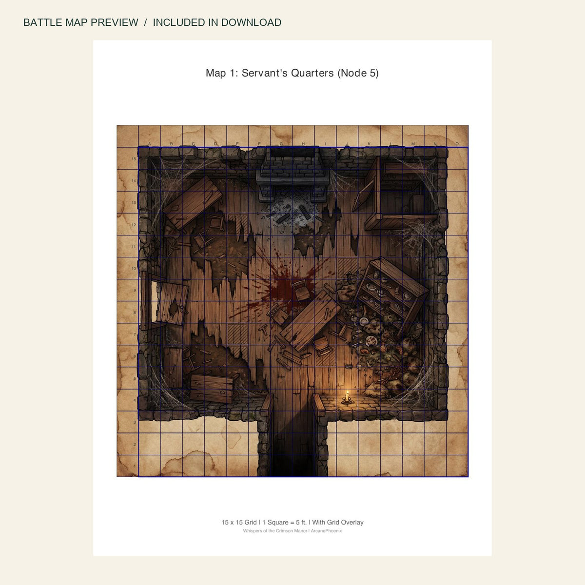 Actual map included with Whispers of the Crimson Manor: Lord Malachi