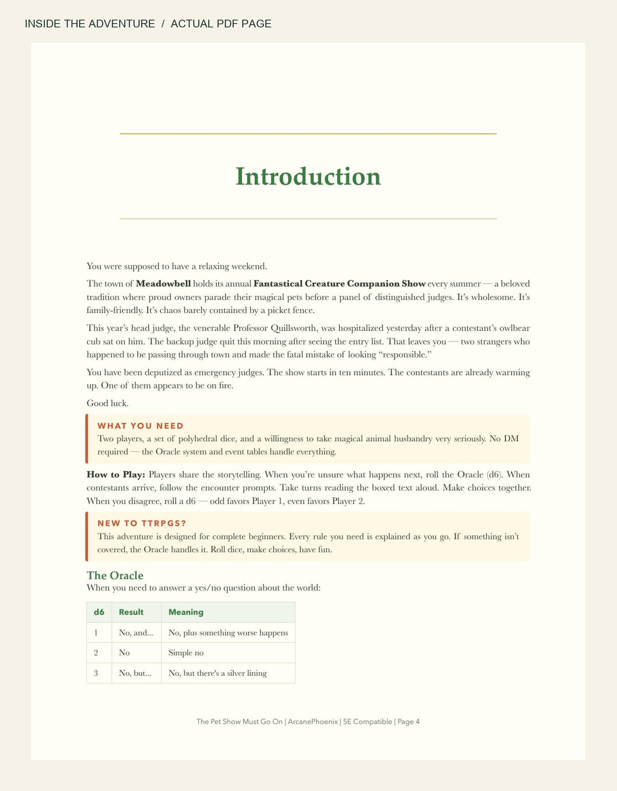 Actual page from The Pet Show Must Go On PDF