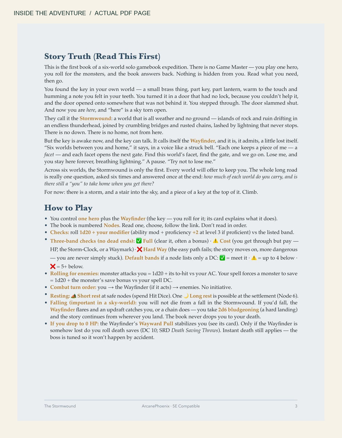 Actual page from The Stormwound PDF